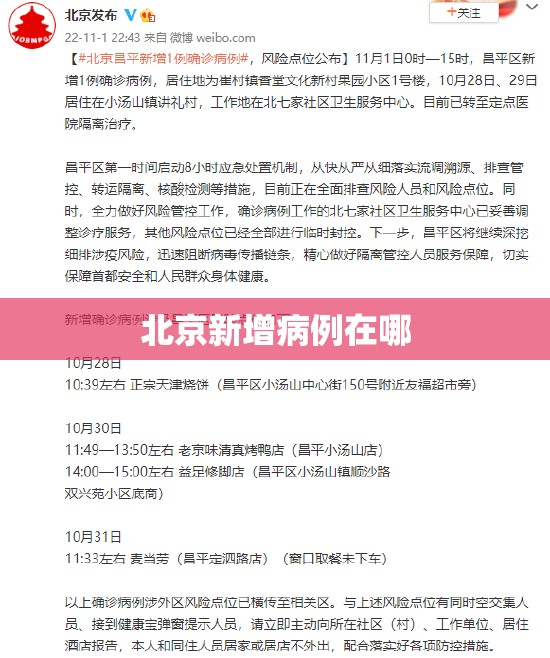 北京新增病例在哪