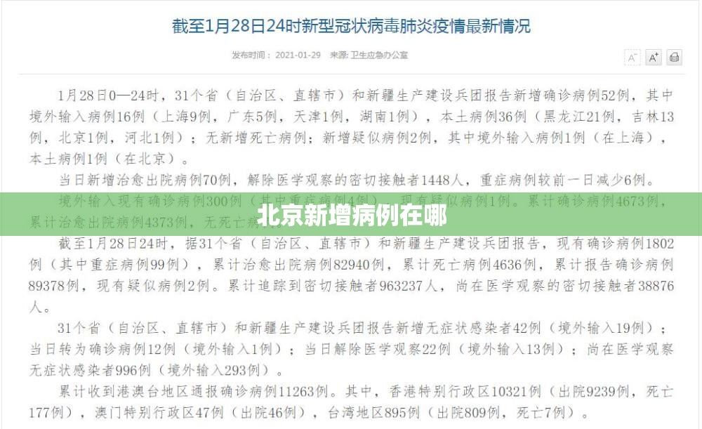 北京新增病例在哪